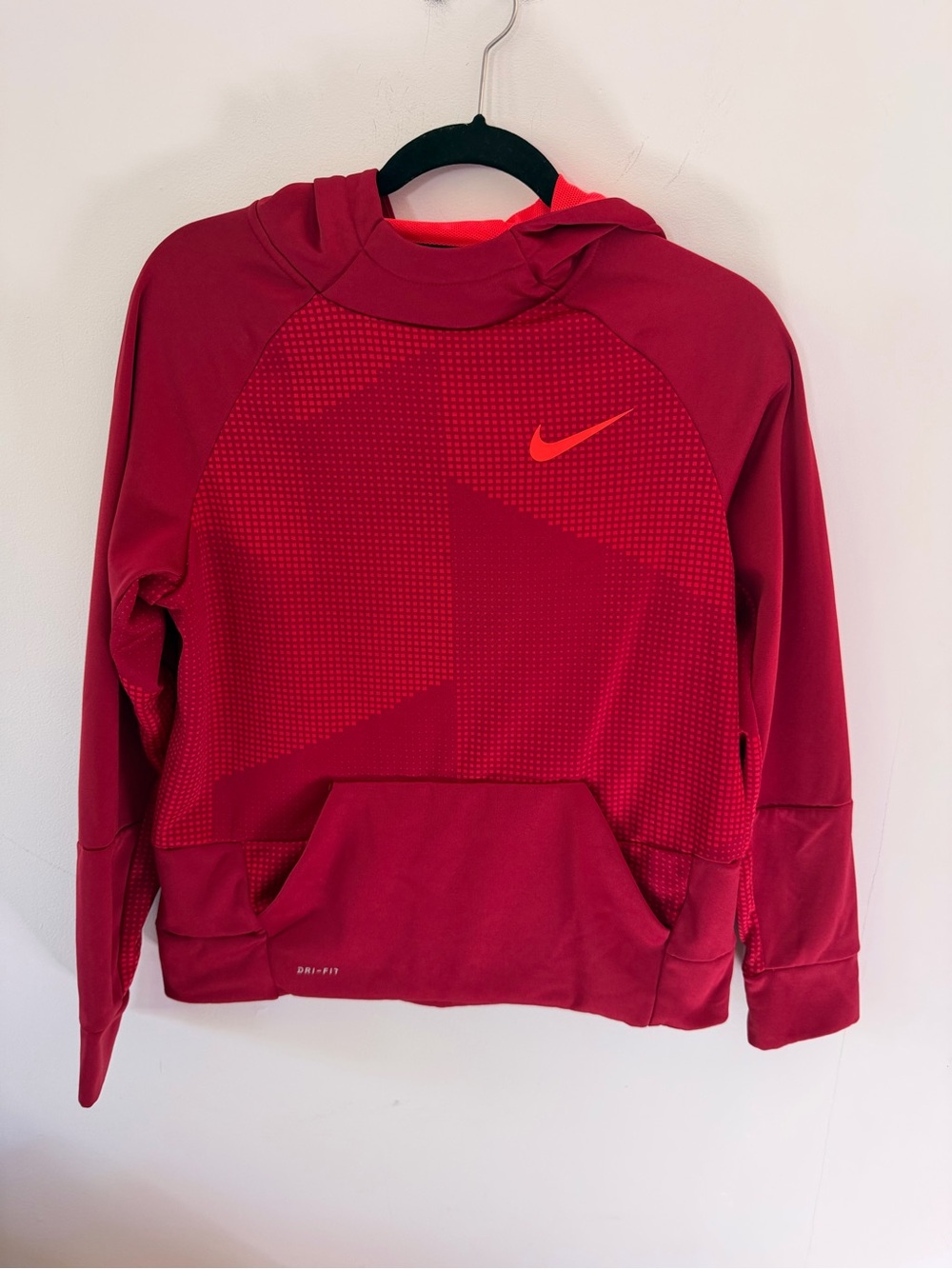 Nike Kids Maroon Hoodie with Bright Orange Swoosh XL